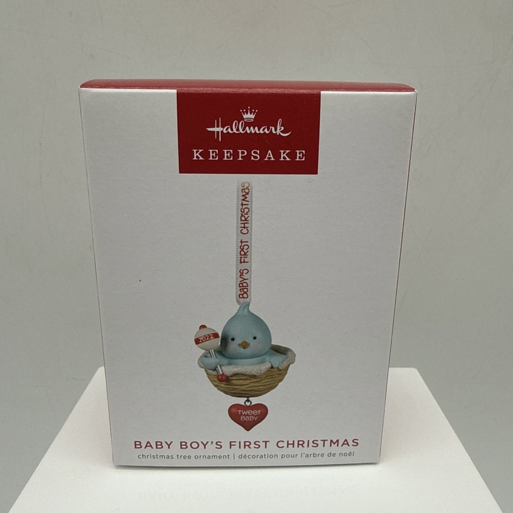2022 Hallmark Keepsake Christmas Ornament Baby Boy's First Christmas Tweet Baby